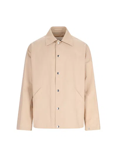 Jil Sander Logo Jacket In Beige
