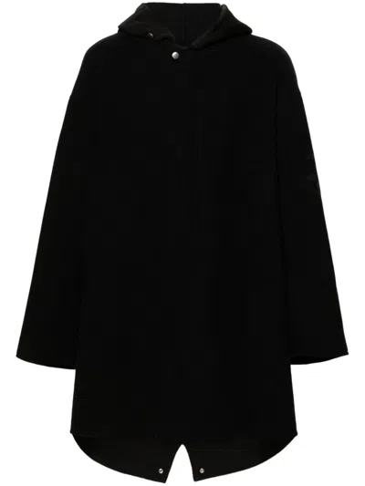 Jil Sander Logo-jacquard Coat In Black