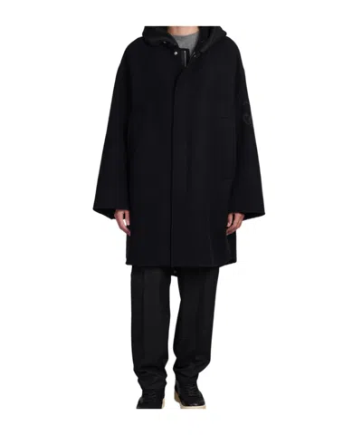 Jil Sander Logo-jacquard Coat In Black