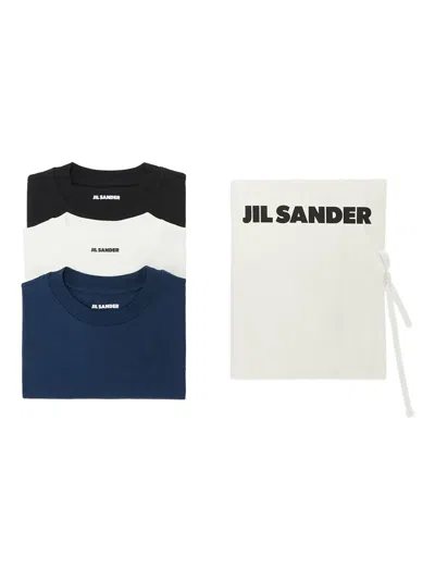 Jil Sander Logo-label Short-sleeve T-shirt (pack Of Three) In Blue