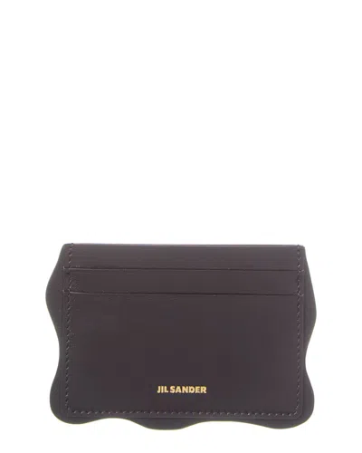 Jil Sander Logo Leather Card Holder In Black