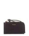Jil Sander Logo Leather Coin Purse In Black