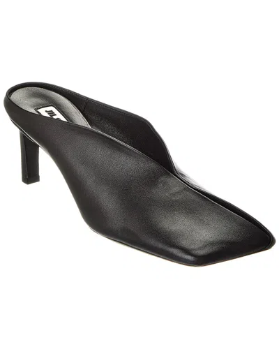 Jil Sander Logo Leather Mule In Black