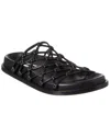 Jil Sander Mesh Leather Sandals In Black