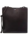 Jil Sander Medium Faux Leather Shoulder Bag In Black