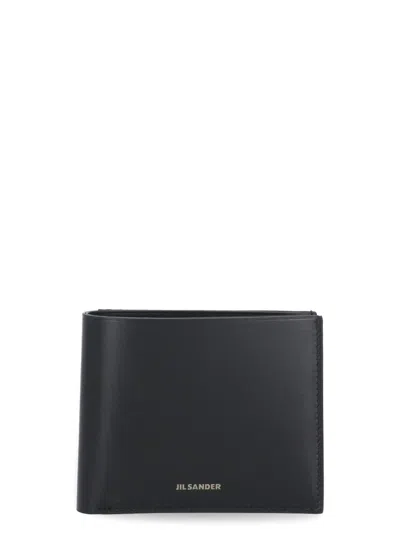 Jil Sander Logo Leather Wallet In Black