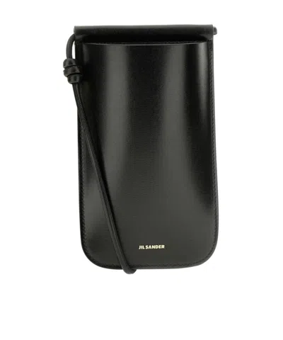 Jil Sander Logo Letter Mobile Phone Bag In Black
