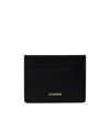 Jil Sander Logo-lettering Leather Cardholder In Black