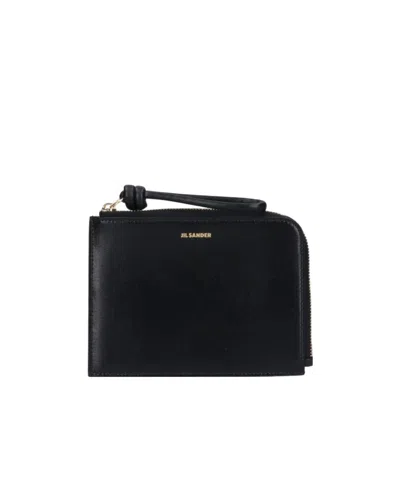 Jil Sander Logo-lettering Leather Wallet In Black