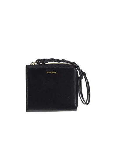Jil Sander Logo-lettering Leather Wallet In Black