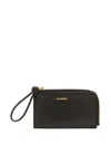 Jil Sander Logo-lettering Leather Wallet In Schwarz