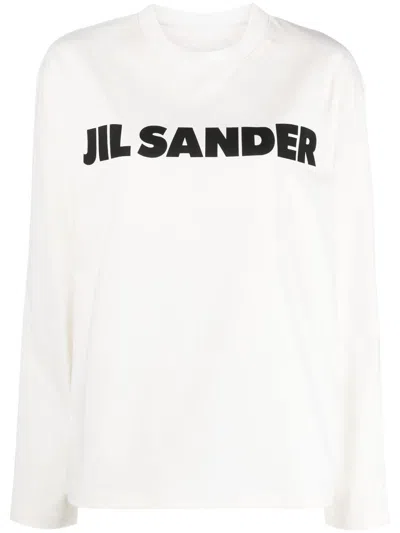 Jil Sander Crew Neck Long Sleeves T In White