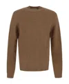 Jil Sander Logo Long-sleeved Sweater In Brown