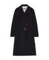 Jil Sander Oversize Wool Gabardine Trench Coat In Black