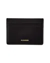 Jil Sander Logo Croc-embossed Leather Card Case In Black