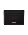 Jil Sander Logo Croc-embossed Leather Card Case In Black