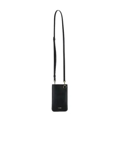 Jil Sander Logo Mobile Phone Bag In Black