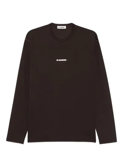 Jil Sander Logo-motif Long-sleeve T-shirt In Black