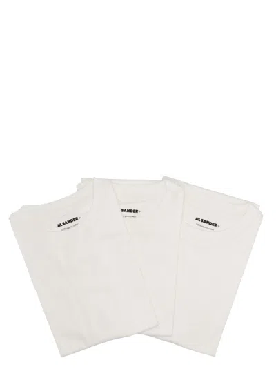 Jil Sander Logo T-shirt Pack Of 3 In White