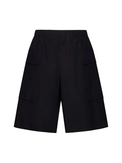 Jil Sander + Logo Patch Cargo Shorts In Black