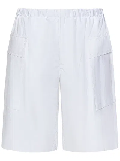 Jil Sander + Logo Patch Cargo Shorts In White
