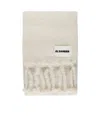 Jil Sander Logo-patch Chunky-knit Scarf In White