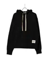 Jil Sander Hoodie With Patch Logo And Ribbed Finish In Black