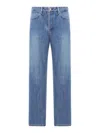 Jil Sander Logo-patch Cotton Tapered Jeans In Blue