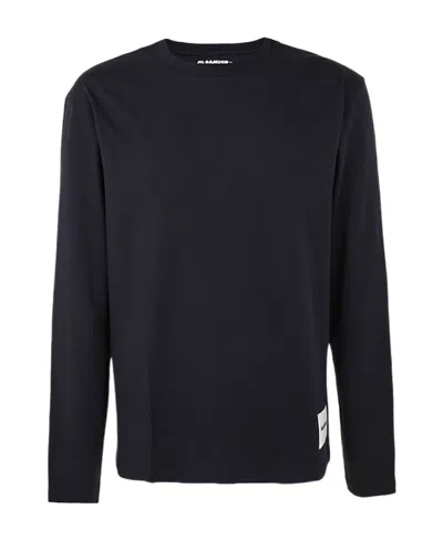 JIL SANDER JIL SANDER LOGO PATCH LONG-SLEEVED T-SHIRT
