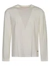Jil Sander Logo-patch Crew-neck T-shirt In Neutrals
