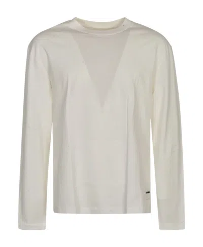 Jil Sander Logo-patch Crew-neck T-shirt In Neutrals