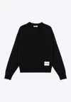 Jil Sander Logo-patch Cotton Sweatshirt In Black