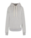 Jil Sander Logo-patch Drawstring Hoodie In Gray