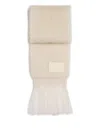 Jil Sander Logo-patch Fringed Scarf In Neutral