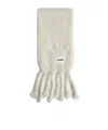 Jil Sander Men Ivory Mohair And Wool Blend Scarf In White