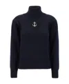Jil Sander Sweater Wool Contrasting Patch In Black