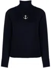 Jil Sander Logo-patch High-neck Jumper In Blue