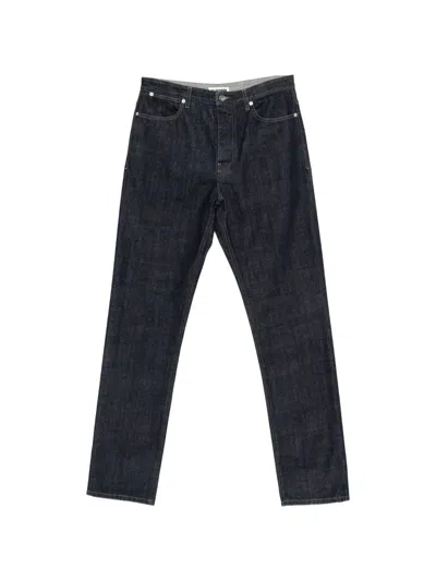 Jil Sander Blue Cotton Trouser 182 In Black