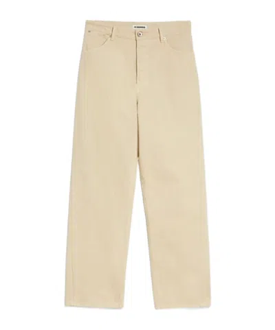 Jil Sander Logo-patch Jeans In Neutral