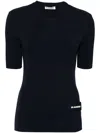 Jil Sander Logo-patch Knitted Top In 蓝色