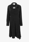 Jil Sander Logo Patch Midi Dress In Black