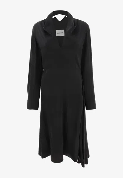 Jil Sander Logo Patch Midi Dress