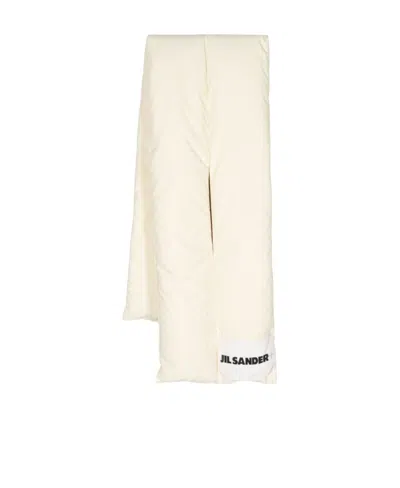 JIL SANDER JIL SANDER LOGO-PATCH PADDED SCARF