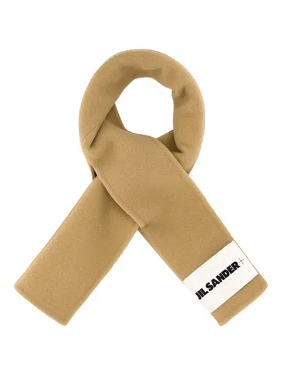 Jil Sander+ Logo-patch Scarf In Brown