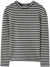 Jil Sander Gestreiftes T-shirt Mit Logo-patch In Black