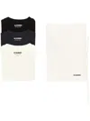 Jil Sander Multicolor 3-pack Logo Patch T-shirt In Black