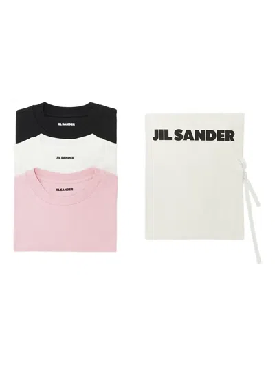 Jil Sander Logo-patch T-shirt (pack Of Three) In Multi