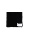 Jil Sander Cashmere Logo-patch Scarf In Black