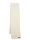 Jil Sander Logo-patch Wool Scarf In Neutrals