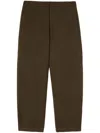 JIL SANDER LOGO-PATCH WOOL TAPERED TROUSERS